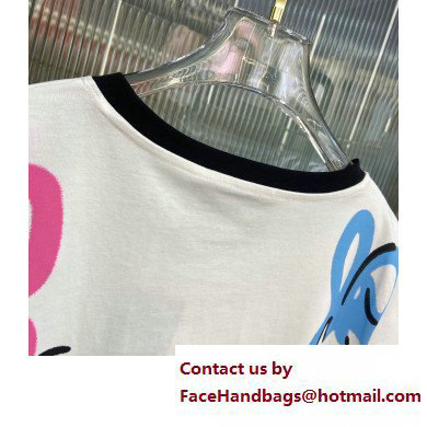 Gucci Bunny print cotton jersey cropped T-shirt 723569 2023 - Click Image to Close