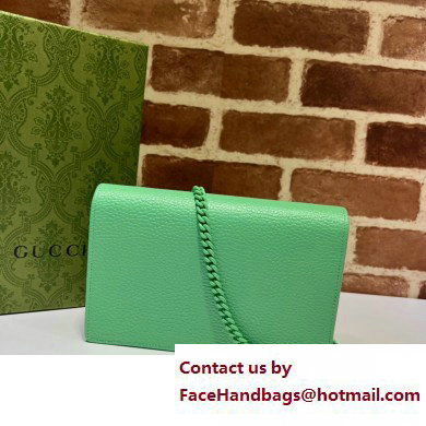 Gucci GG Marmont Chain Wallet 497985 Resin Hardware Green 2023