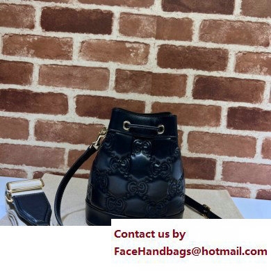 Gucci GG Matelasse bucket bag 728231 Black - Click Image to Close