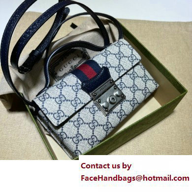 Gucci Padlock Mini Shoulder Bag 652683 GG Blue - Click Image to Close