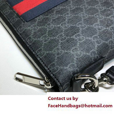 Gucci Web GG Pouch Bag 523603 GG Black - Click Image to Close