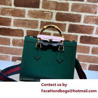 Gucci green leather Diana small tote bag 702721 2022