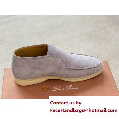 Loro Piana Open Walk Suede Ankle Boots purple - Click Image to Close