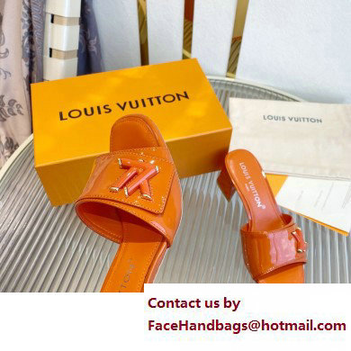 Louis Vuitton Heel 5.5cm Shake Mules in Patent calf leather Orange 2023 - Click Image to Close