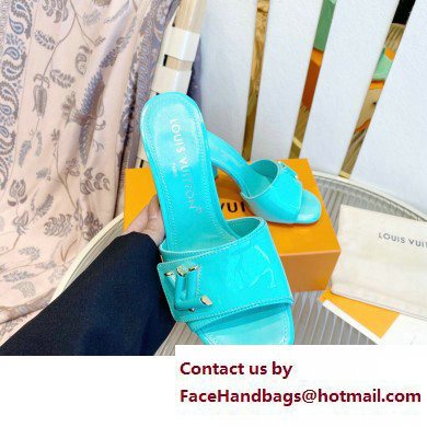 Louis Vuitton Heel 8.5cm Shake Mules in Patent calf leather Turquoise Green 2023 - Click Image to Close