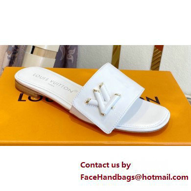 Louis Vuitton Shake Flat Mules in Patent calf leather White 2023 - Click Image to Close