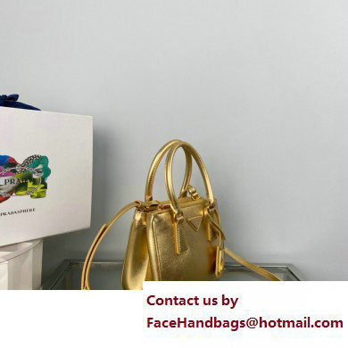 Prada Galleria Saffiano leather Mini bag 1BA906 Gold 2023