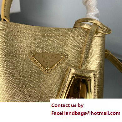 Prada Panier Saffiano leather Mini bag 1BA373 Gold 2023