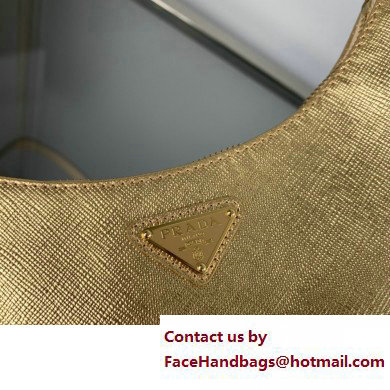 Prada Re-Edition 2005 Saffiano Leather Hobo Bag 1BC204 Gold 2023