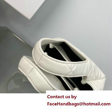 Prada Small nappa-leather tote bag with topstitching 1BG451 White 2023