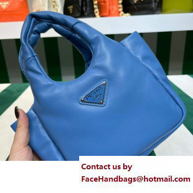 Prada Small padded Soft nappa-leather bag 1BA359 Blue 2023