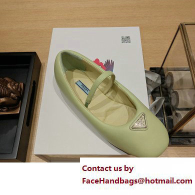 Prada Soft padded nappa leather ballerinas 1F122N Pale Green 2023 - Click Image to Close
