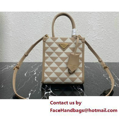 Prada Symbole jacquard fabric micro bag 1BA355 Apricot 2023 - Click Image to Close