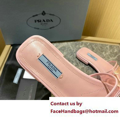 Prada logo-detailed PVC mules pink 2022 - Click Image to Close