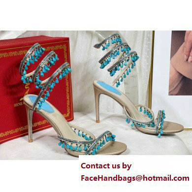 Rene Caovilla Heel 9.5cm Chandelier Crystal Jewel Sandals 10