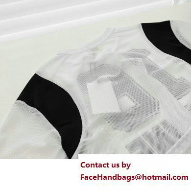 celine Cropped Celine 16 T-shirt in jersey mesh OFF WHITE / BLACK 2023