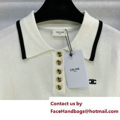 celine cropped triomphe polo shirt in cotton pique 2023