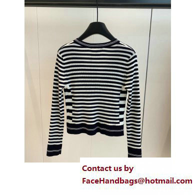 chanel black stripped NO.5 cardigan 2023 SPRING - Click Image to Close