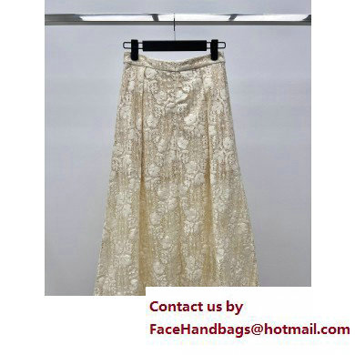 dior Ecru Cotton-Blend Lace skirt 2023