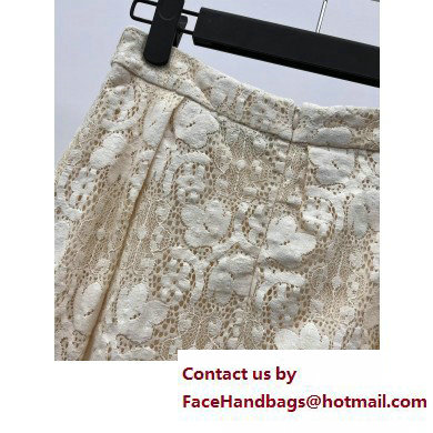 dior Ecru Cotton-Blend Lace skirt 2023