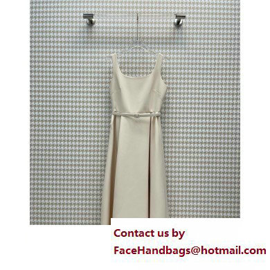 dior white Wool and Silk Shantung Belted Mid-Length Dress 2023