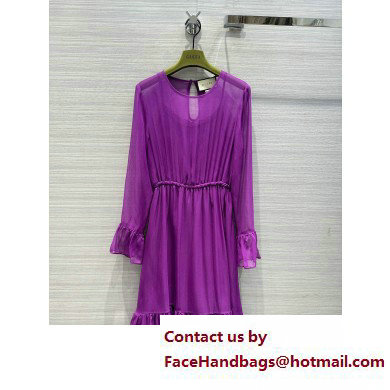 gucci Silk chiffon dress dark violet 2023