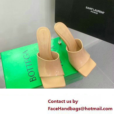 Bottega Veneta Heel Clear rubber Stretch Mules Patent Beige 2023 - Click Image to Close