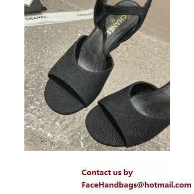 Chanel Quilting Wedge Sandals Grosgrain Black 2023 - Click Image to Close