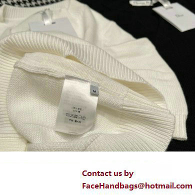 DIOR white Wool Knit Short-Sleeved Draped Sweater 2023