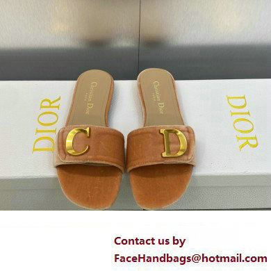 Dior C'est Flat Slides Velvet Nude Pink 2023