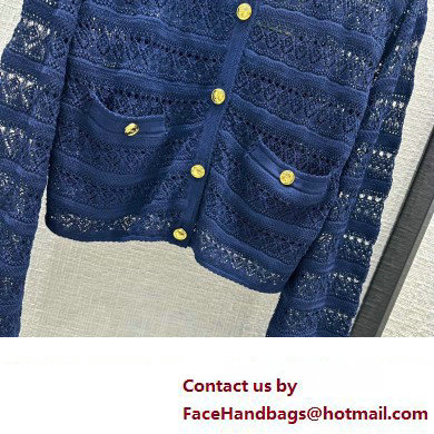 GUCCI Cotton lace cardigan BLUE 743288 2023