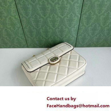 Gucci Deco small shoulder bag 740834 in quilted Leather White 2023 - Click Image to Close
