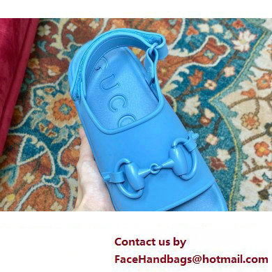 Gucci Horsebit flatform sandals 742435 Blue 2023 - Click Image to Close