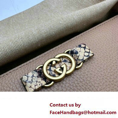 Gucci Zip wallet with Interlocking G python bow 750458 Beige 2023