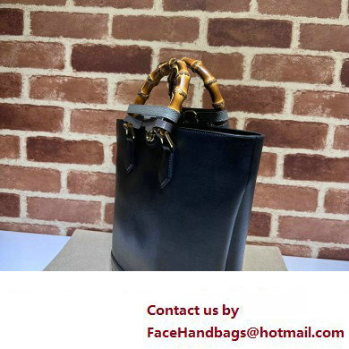 Gucci leather Diana medium tote bag 750394 Black 2023 - Click Image to Close
