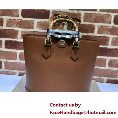 Gucci leather Diana medium tote bag 750394 Brown 2023