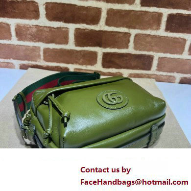 Gucci leather Shoulder bag with tonal Double G 725696 Green 2023