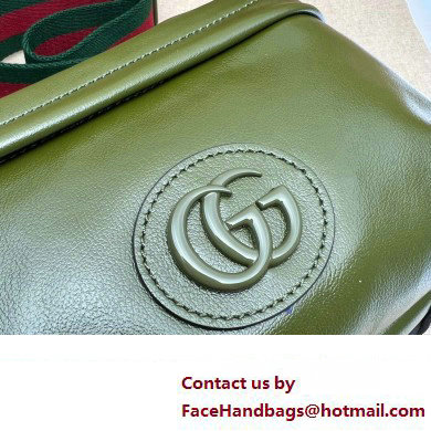 Gucci leather Shoulder bag with tonal Double G 725696 Green 2023