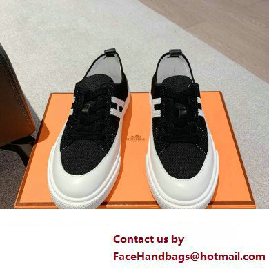 Hermes Knit and calfskin Deep Women/Men Sneakers 02 2023 - Click Image to Close