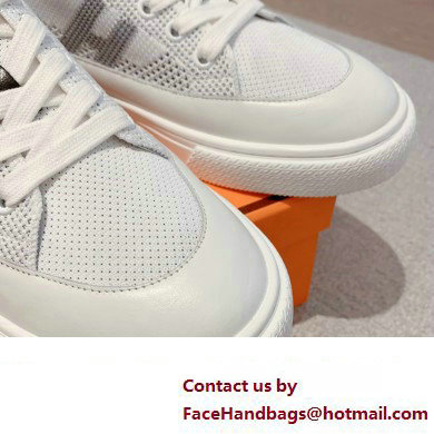 Hermes Knit and calfskin Deep Women/Men Sneakers 03 2023 - Click Image to Close