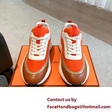 Hermes fabric and calfskin Gramme Men's Sneakers 04 2023