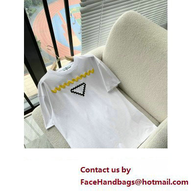 PRADA MEN'S Cotton T-shirt white 2023 - Click Image to Close