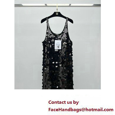 chanel black sequins dress 02 2023 - Click Image to Close