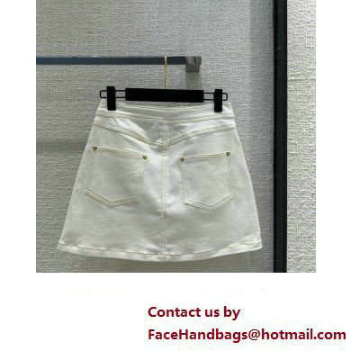 louis vuitton bleached denim Skirt white 2023 - Click Image to Close