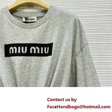 miu miu gray cotton t-shirt 2023 - Click Image to Close