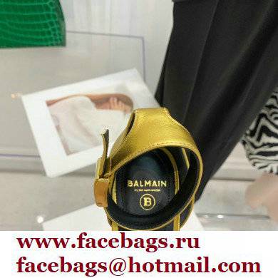 Balmain Heel 10.5cm Leather Uma Sandals Gold 2022 - Click Image to Close
