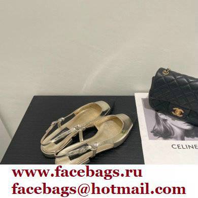 Chanel Open Shoes G38731 Gold/Black 2022