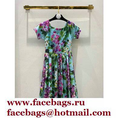 DG PINK flowerS printed Mid-Length Dress 2022