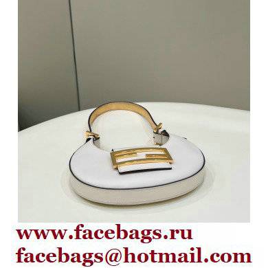 Fendi leather Cookie Mini Hobo Bag White 2022 - Click Image to Close