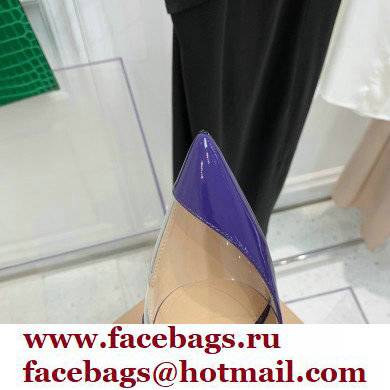 Gianvito Rossi Heel 10.5cm PLEXI PVC and Patent leather Slingback Pumps Purple 2022 - Click Image to Close